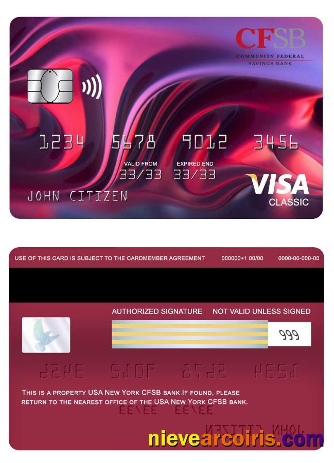 USA New York CFSB bank visa classic card